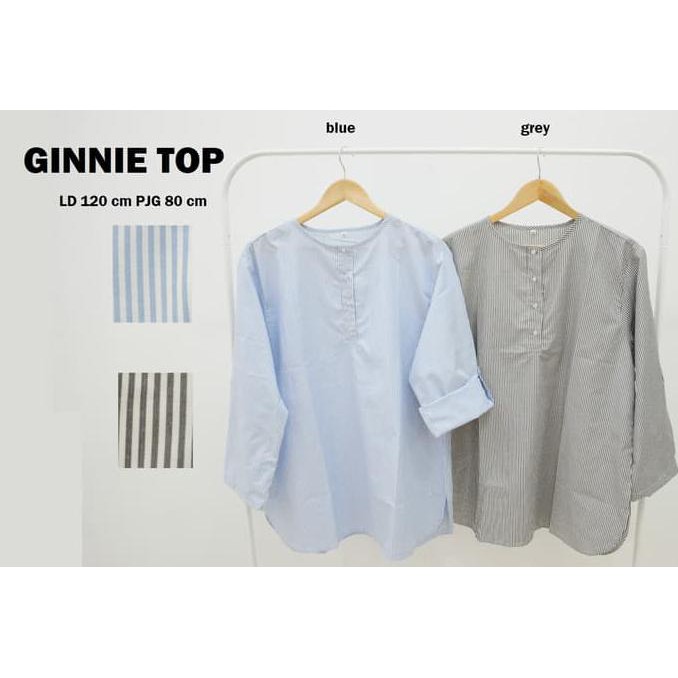 Harga Promo  Baju Atasan Tunik Ginnie Blus Muslim Blouse Gamis Busui Wanita Jumbo - Abu-Abu Muda