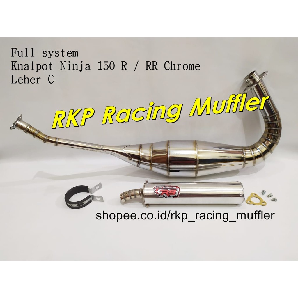 Knalpot Ninja 150 R RR SS kolong R9 chrome krom kenalpot racing motor