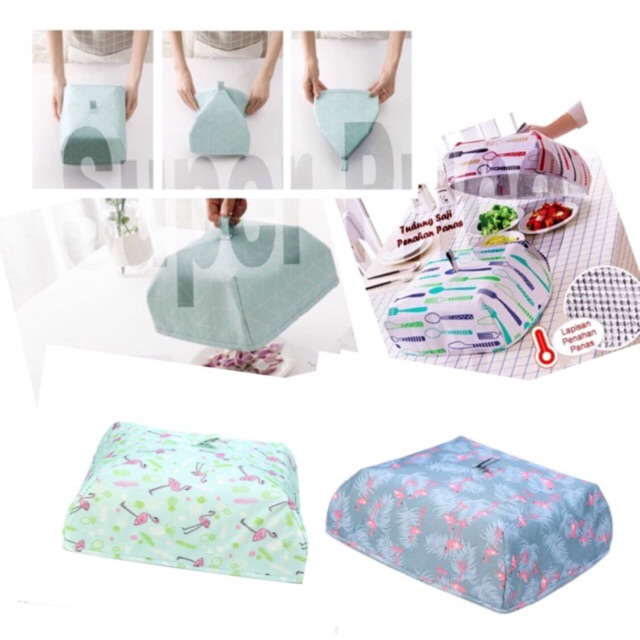 Tudung saji penahan panas super laris ukuran jumbo besar 50x50x15 cm lapisan aluminium foil lipat
