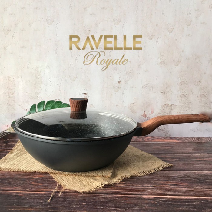 RAVELLE ROYALE Wok Pan 32 Cm With LId Wajan dengan Tutup