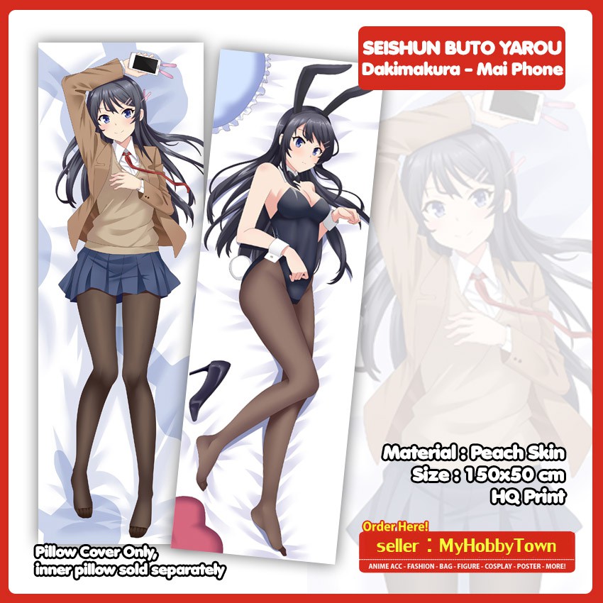 Sarung Bantal Anime Dakimakura Seishun Buta Yarou : Mai Sakurajima