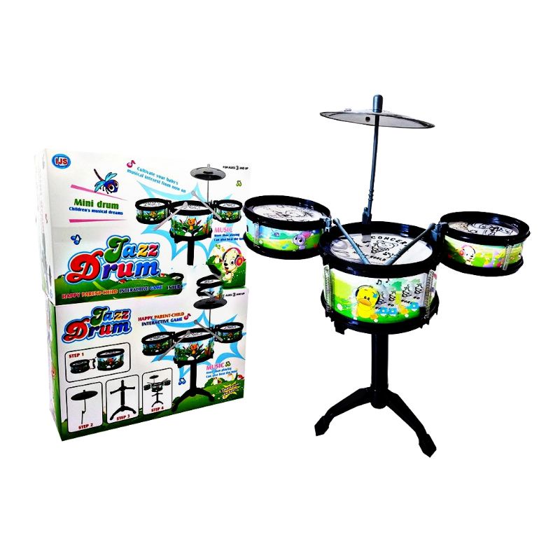 SH 1231 Mainan Anak Kecil / Mainan Anak Anak Little Jazz Drum Set 4 in 1