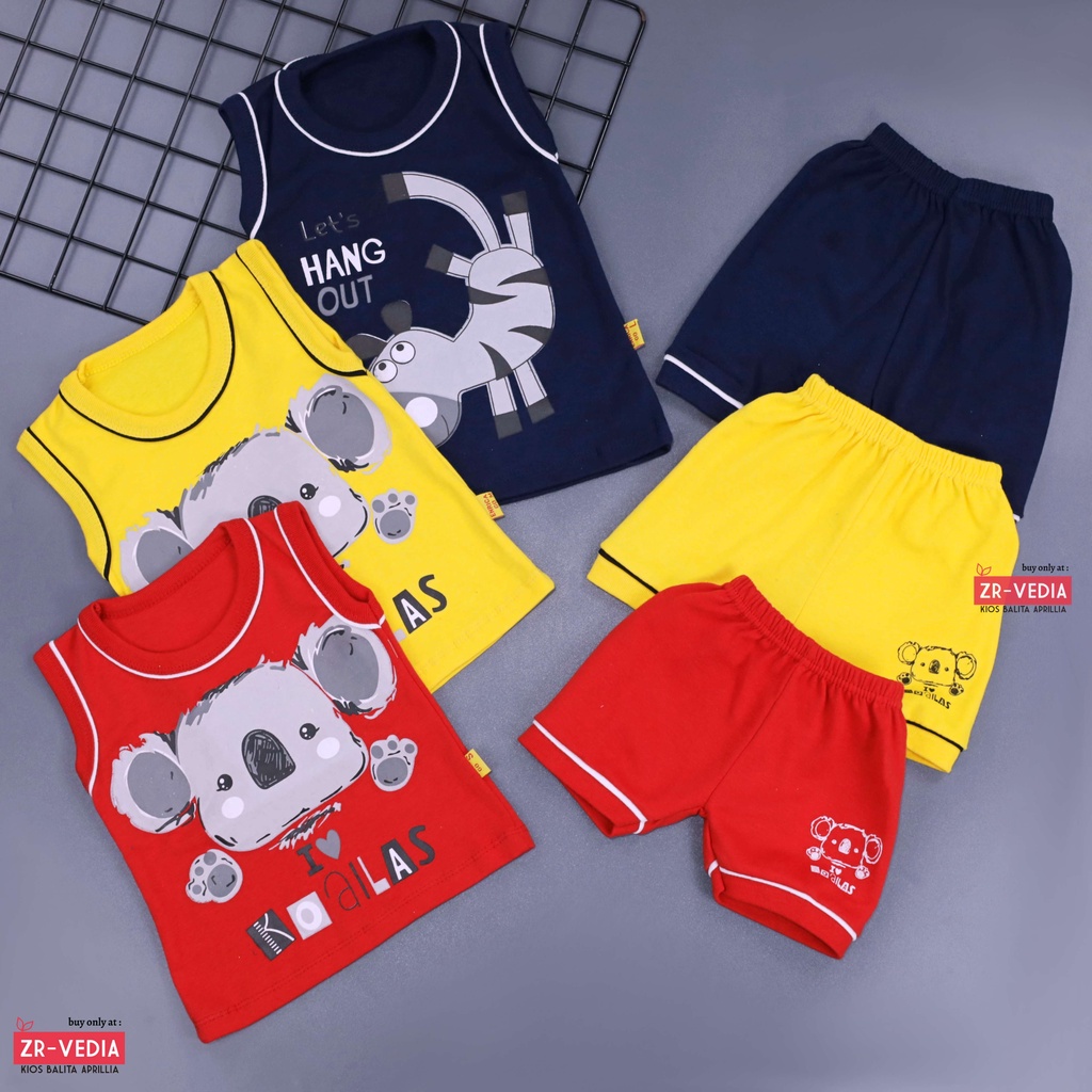 [KUTUNG] Setelan Bayi Satria Uk. 3 - 12 Month / Premium Quality Set Kaos Baby Baju Celana Pendek