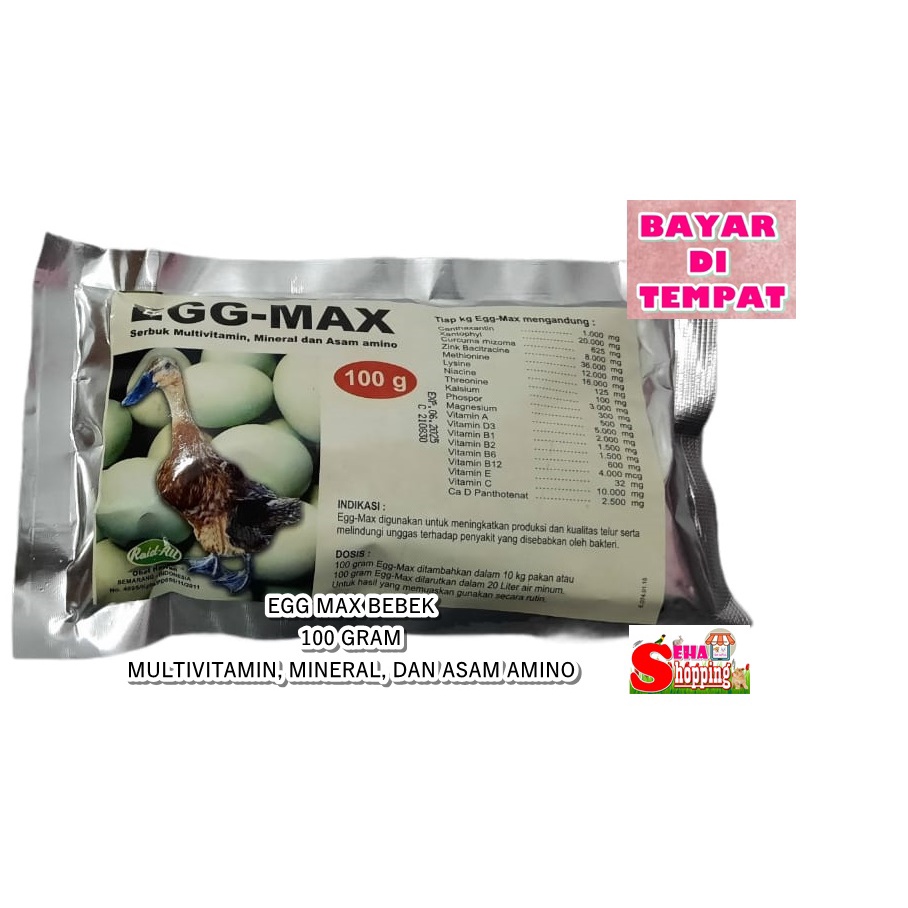 EGG MAX BEBEK - Pemacu Produksi Telur Bebek 100 GRAM