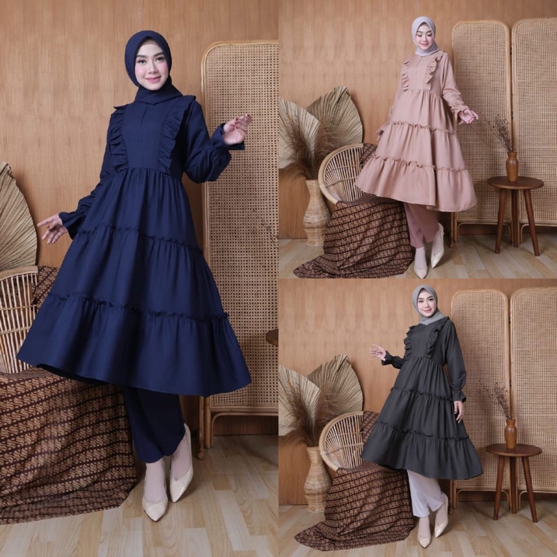 Tunik / Tunik Katun / Tunik Rayon / Tunik Busui / Tunik Rample / Tunik Polos / Tunik Karet Belakang 