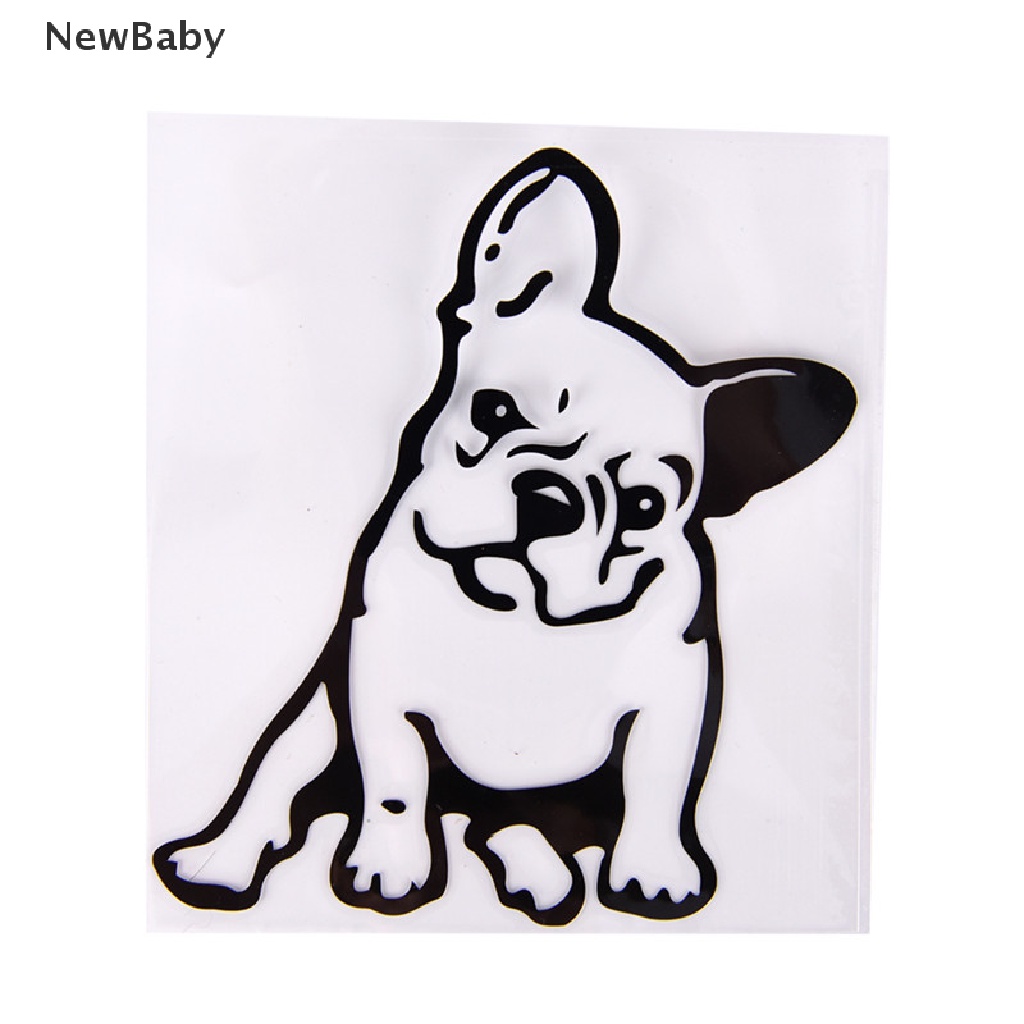 Stiker Vinyl Motif Anjing French Bulldog Warna Hitam Untuk Dekorasi Jendela Mobil / Laptop