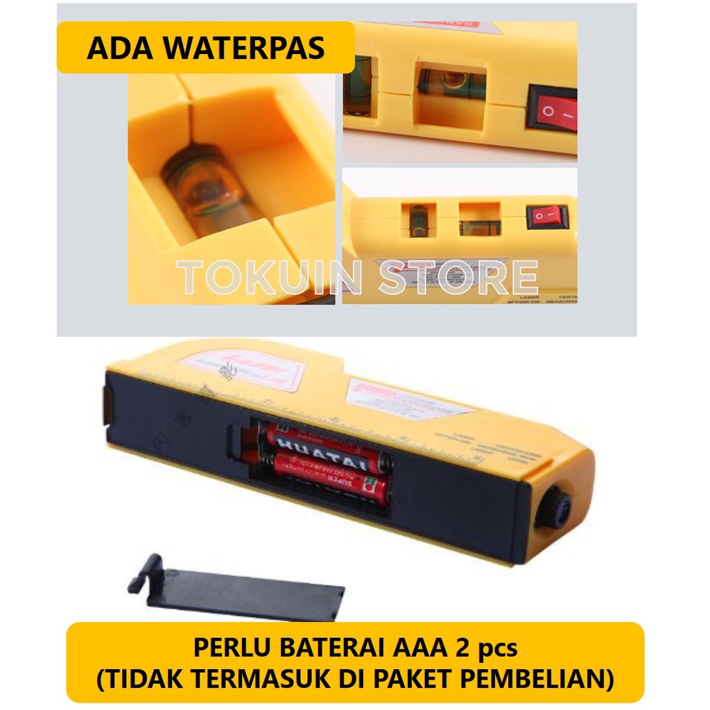 Laser Level Pro Waterpass Alat Ukur Measuring Tape Distance Meter