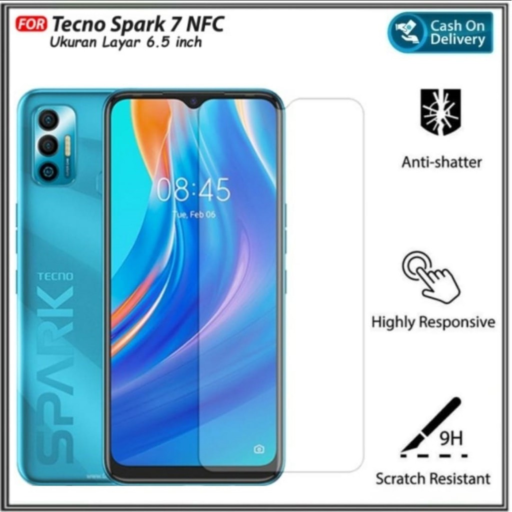 Tempered Glass Tecno Spark 7 NFC Anti Gores Kaca For Tecno Spark 7 NFC  Di RomanCase