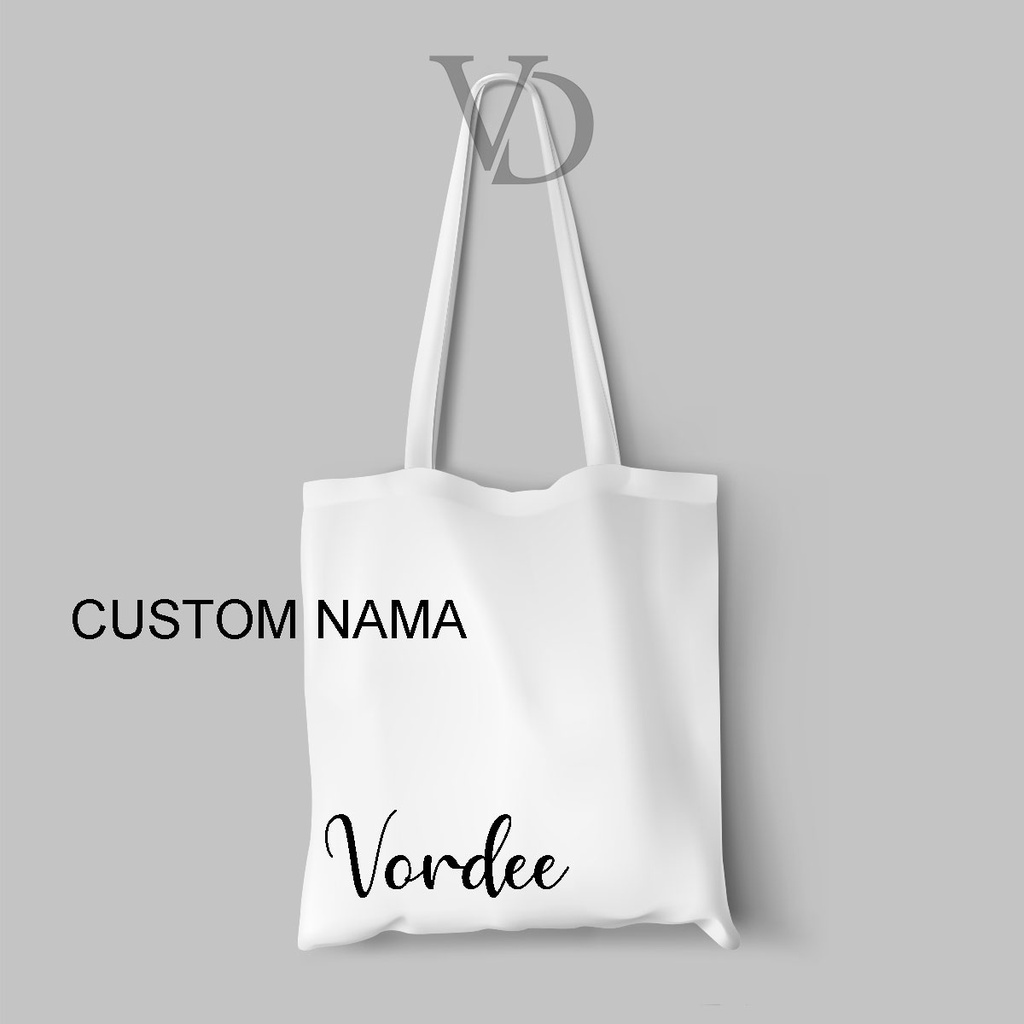 BISA CUSTOM FOTO TOTE BAG BAHAN KANVAS custom nama / cute TOTE BAG / TAS lucu / TAS BELANJA MOTIF KOREA
