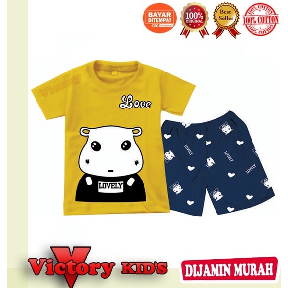 setelan tangan pendek anak laki-laki/perempuan 1-10 tahun
