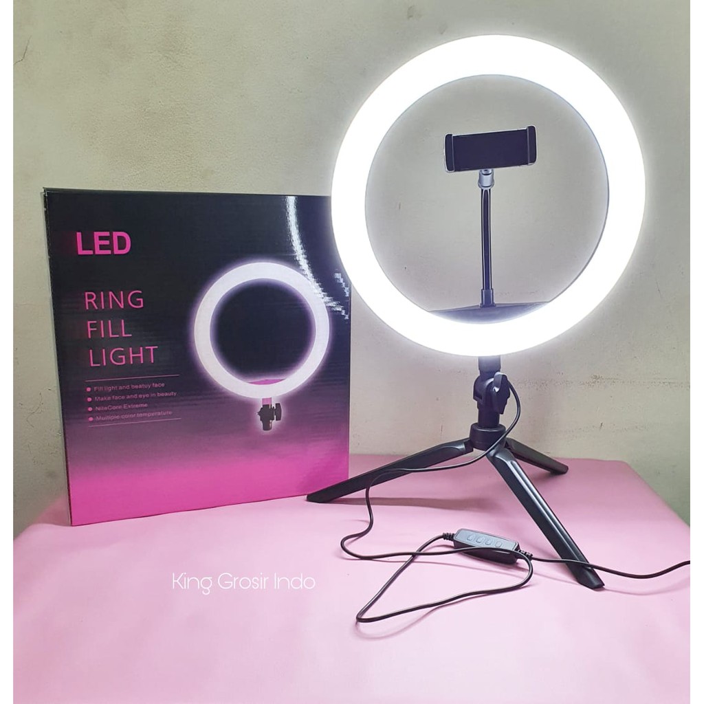 Ring Fill Light 26 CM / Lampu Selfie Studio Photo Plus Tripod Pendek 25 CM / Ring Light 26 CM