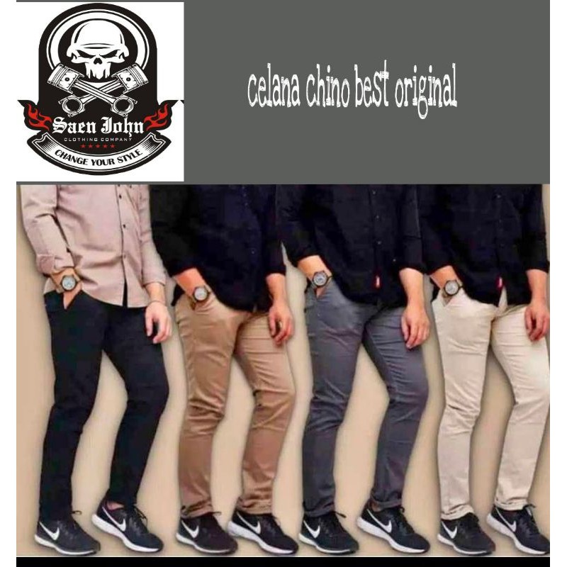 CELANA CHINO Panjang Pria SLIMFIT Melar Kerja Harian Bisa COD