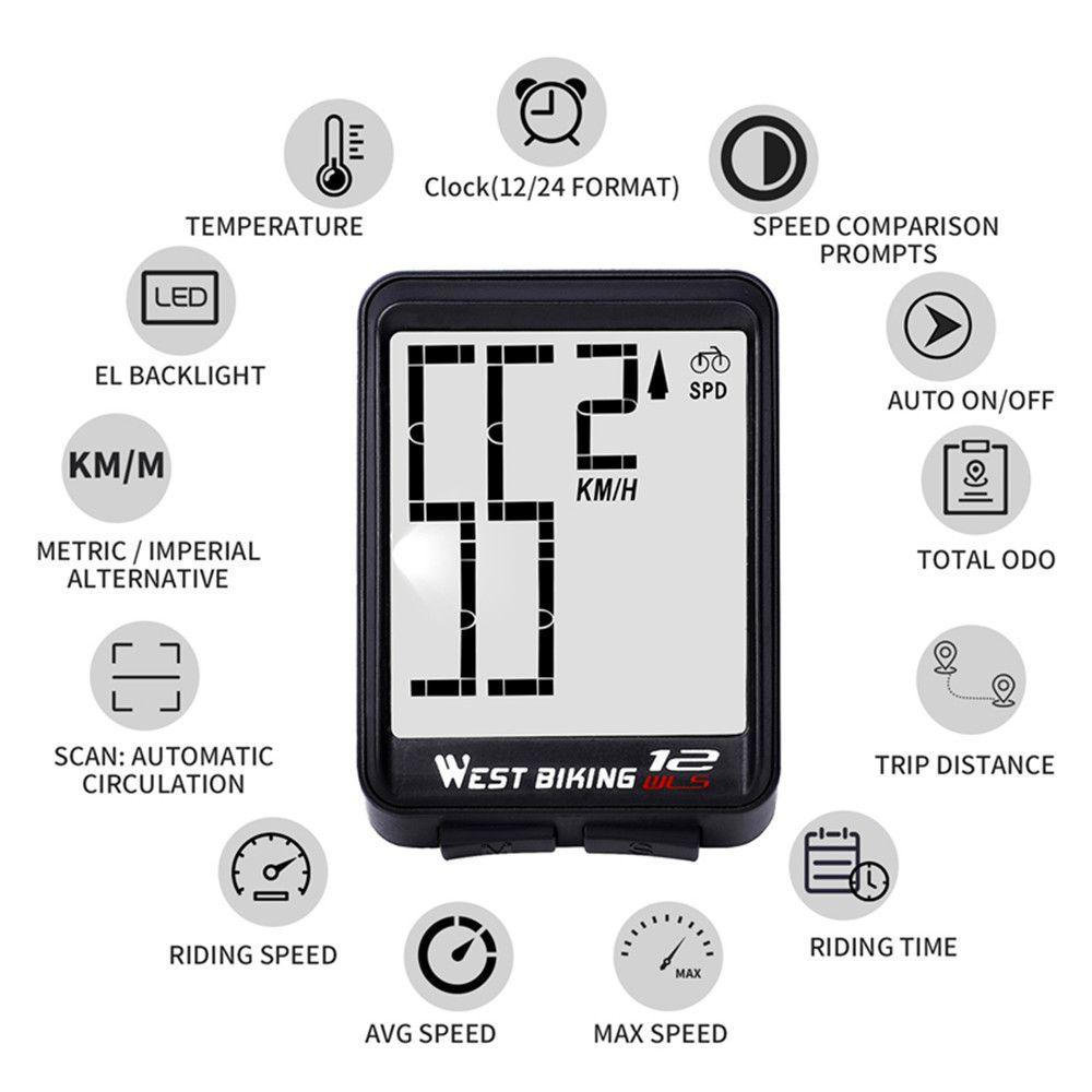 Populer Sepeda Komputer Multifungsi Anti Air Olahraga Bersepeda Odometer