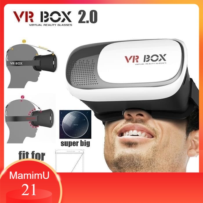 VR BOX - 3D Glasses / Smartphone Virtual Reality Kacamata 3D Vidio Film 3D Video 360 Game VR