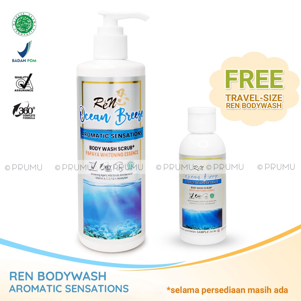 Ren Body Wash Scrub - Sabun Pepaya Cair - Shower Scrub - Sabun Mandi Cair - Sabun Pepaya Cair