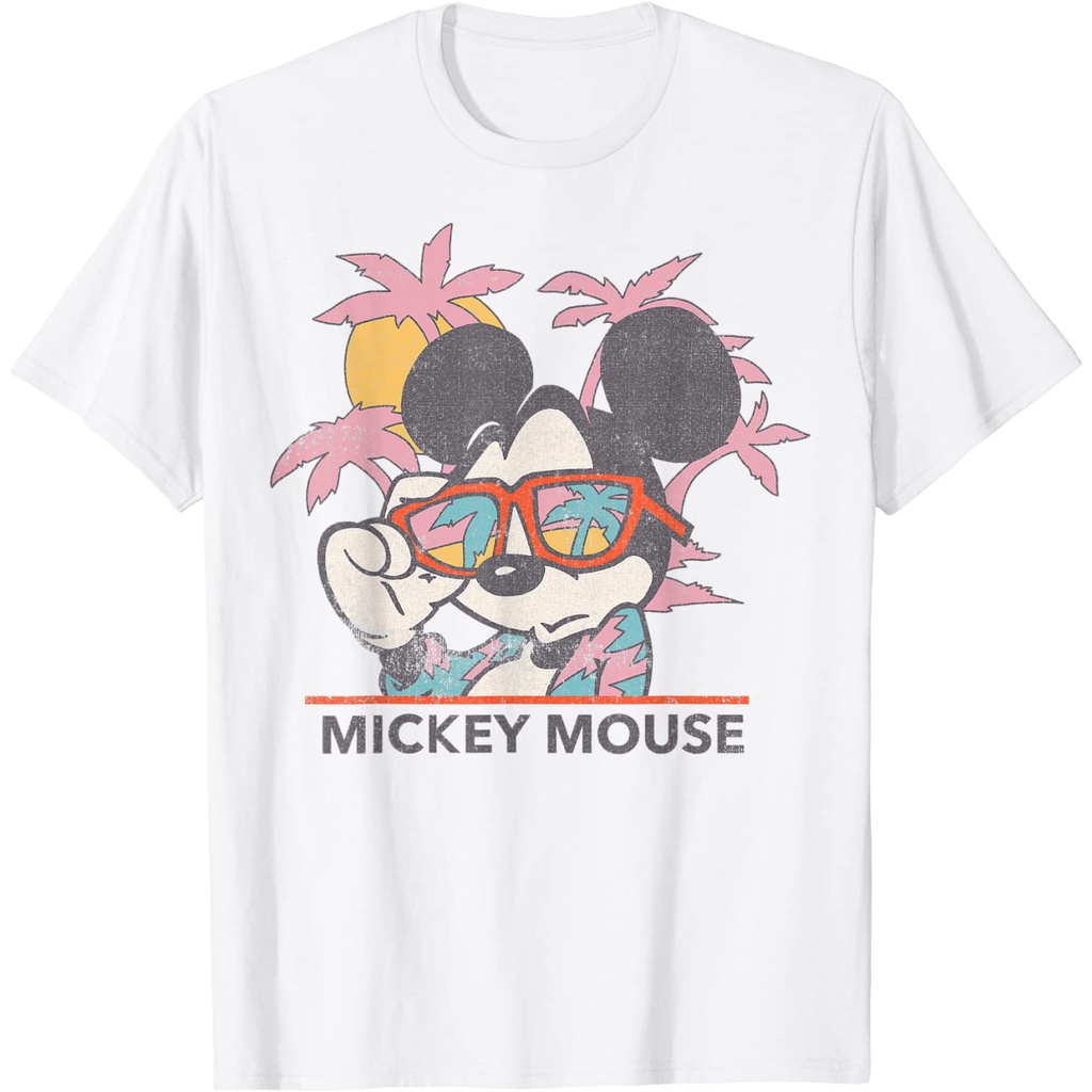 Kaos Dewasa Disney Mickey And Friends Mickey Mouse Tropical Portrait T-Shirt - Kaos Pria - Kaos Wani
