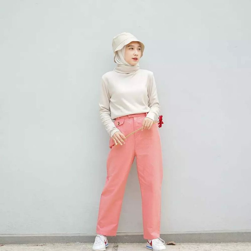 ANGGI Yuriza Pants | Celana Pants Wanita | Celana Wanita Kekinian | Celana Putih | Celana Korean