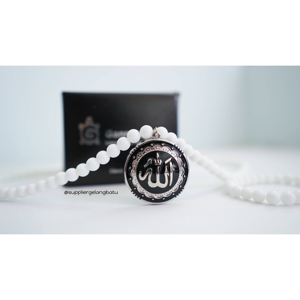 GANNAMYONG batu GIOK PUTIH Lafaz Allah SILVER Original MADE IN KOREA
