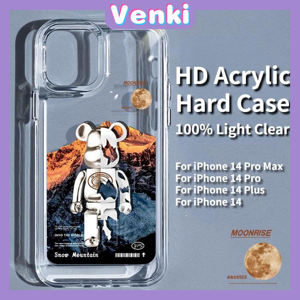 iPhone Case HD Acrylic Hard Case High Clear Metal Button Protection Camera Shockproof Iceberg Bear Compatible with iPhone 14 Pro Max 14 Plus 13 Pro Max 12 Pro Max 11 XR 7Plus