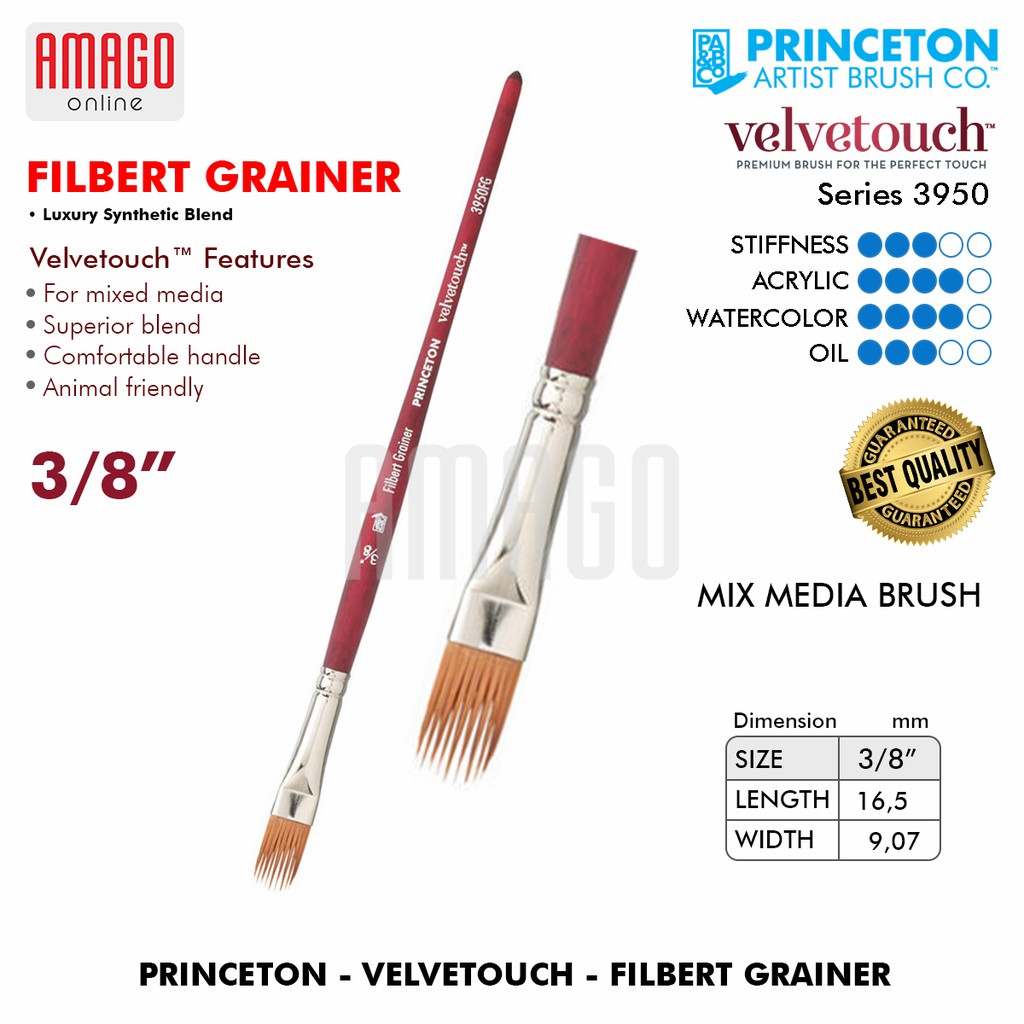 

Brush PRINCETON - Velvetouch - Filbert Grainer - Synthetic - P3950FG037