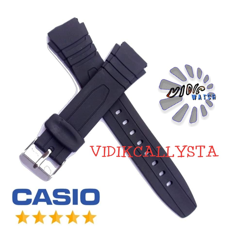 Strap tali jam Tangan Casio W-753 W 753 W753 free spring bars