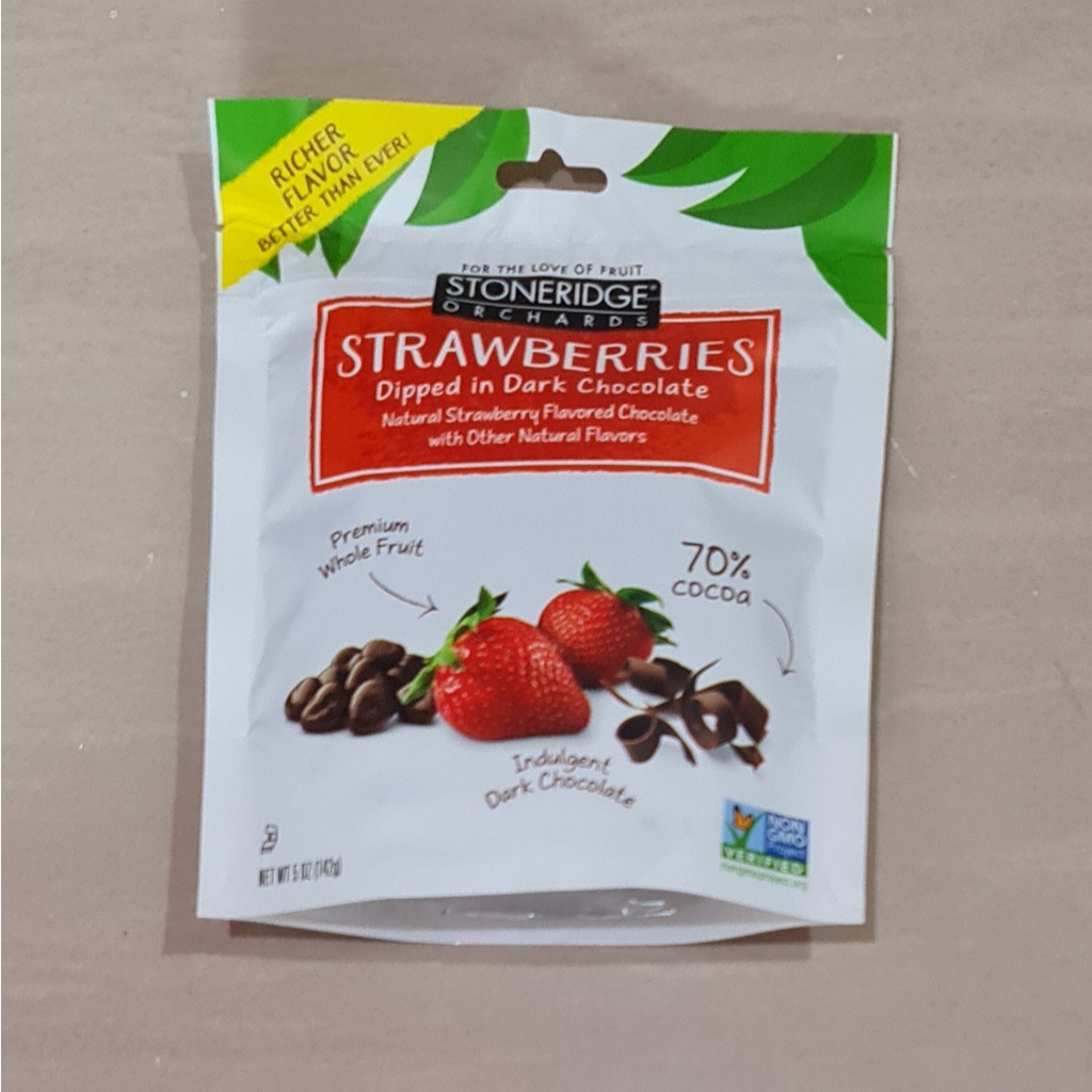

Stoneridge Orchards Strawberries Dipped in Dark Chocolate 142 Gram