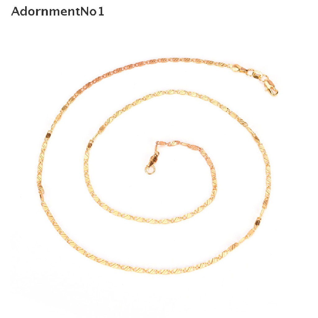 (AdornmentNo1) Kalung Rantai Lapis Emas Lebar 2MM Panjang 16-30 &quot;Untuk Pria