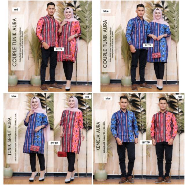 Aneka batik Couple Tunik Serut Aura / couple tunik / sarimbit batik / batik solo murah / kondangan
