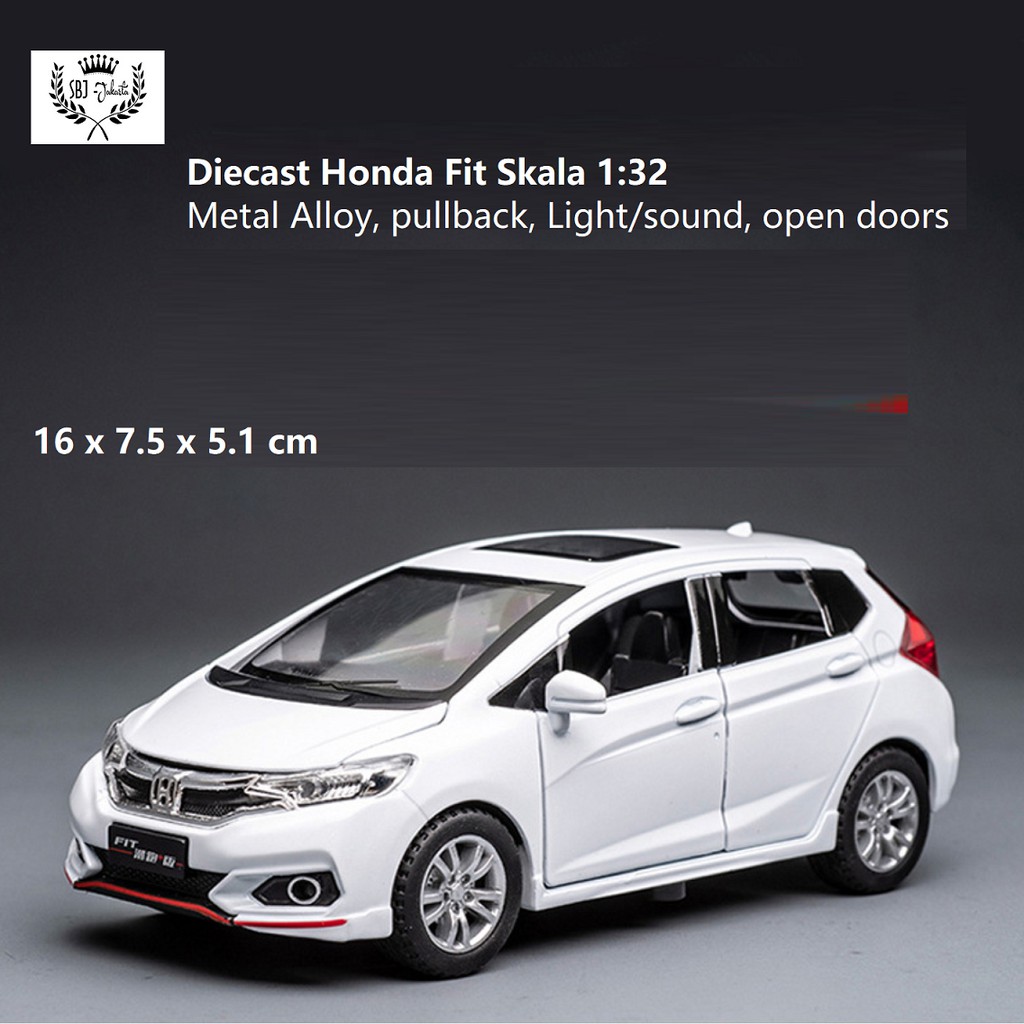 DIECAST Miniatur MOBIL Honda Fit Jazz Scale 1:32 Metal Collection Realistic Design