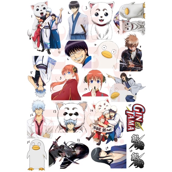 Stiker Anime GINTAMA / Silver Soul (10 Pcs)