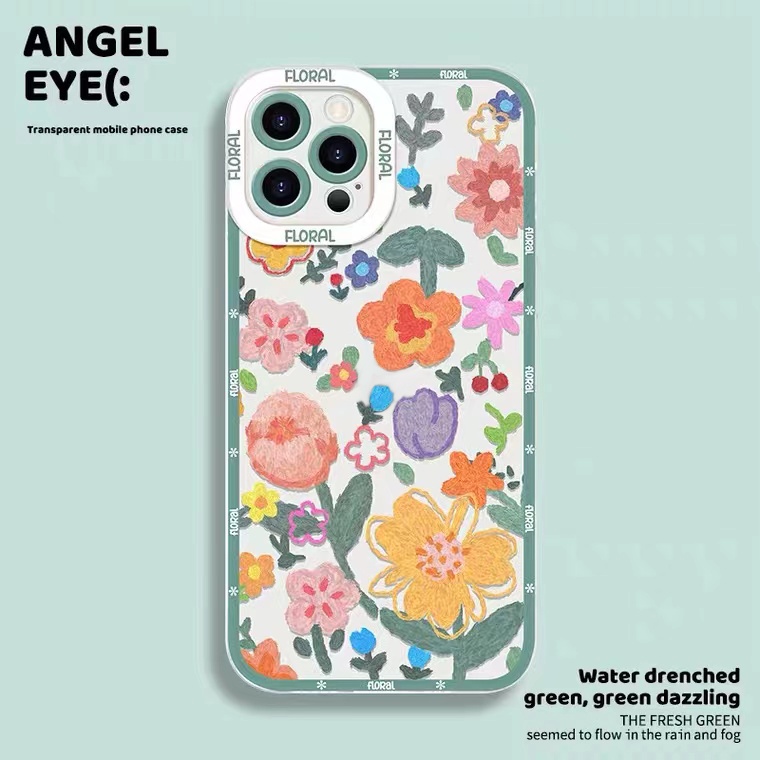 Soft Case Silikon Transparan Motif Bunga Untuk iPhone 11 12 13 Pro Max X XR Xs Max 6 6S 8 7Plus