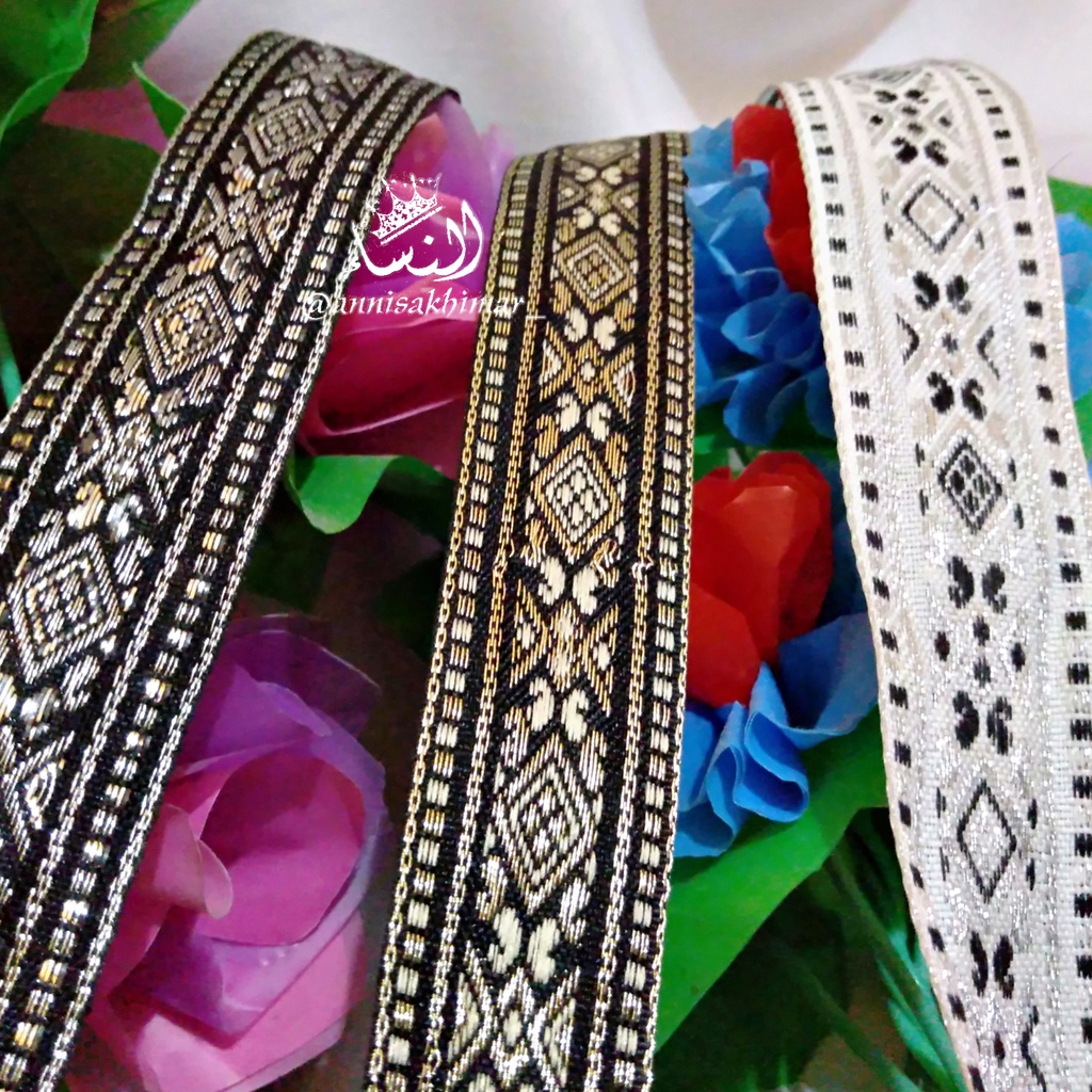 [HARGA/50CM] Pita Gamis / Renda Bordir India