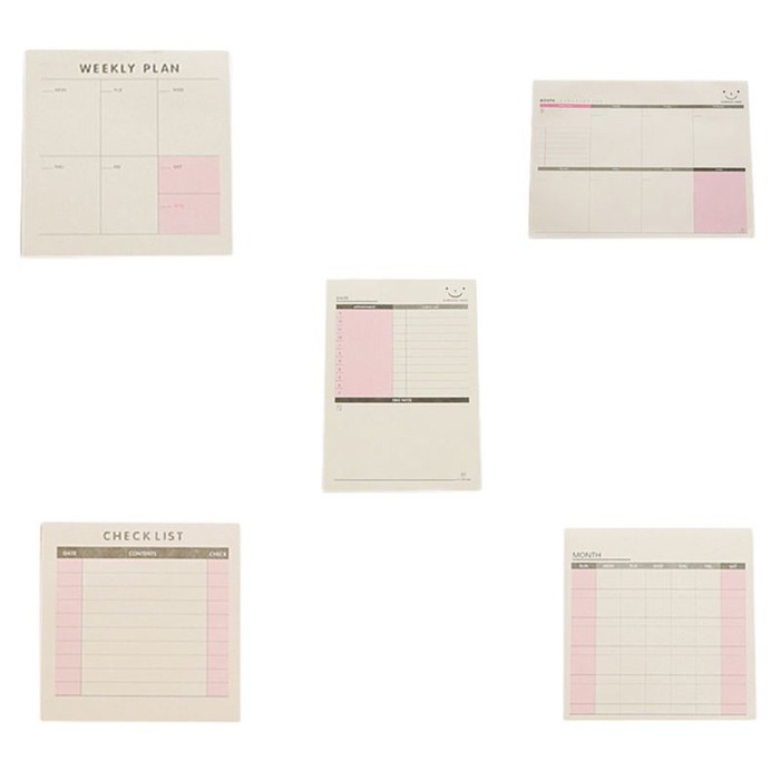 

nn Dokibook Set Buku Kalender Mingguan Bulanan untuk Agenda Diari