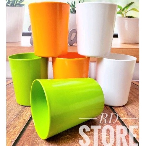 PROMO 6.PCS GELAS MINUM HARIAN MELAMINE POLOS