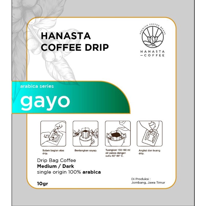 

KOPI HITAM GAYO Aceh (Drip Bag Coffee) Arabika Series 10gr