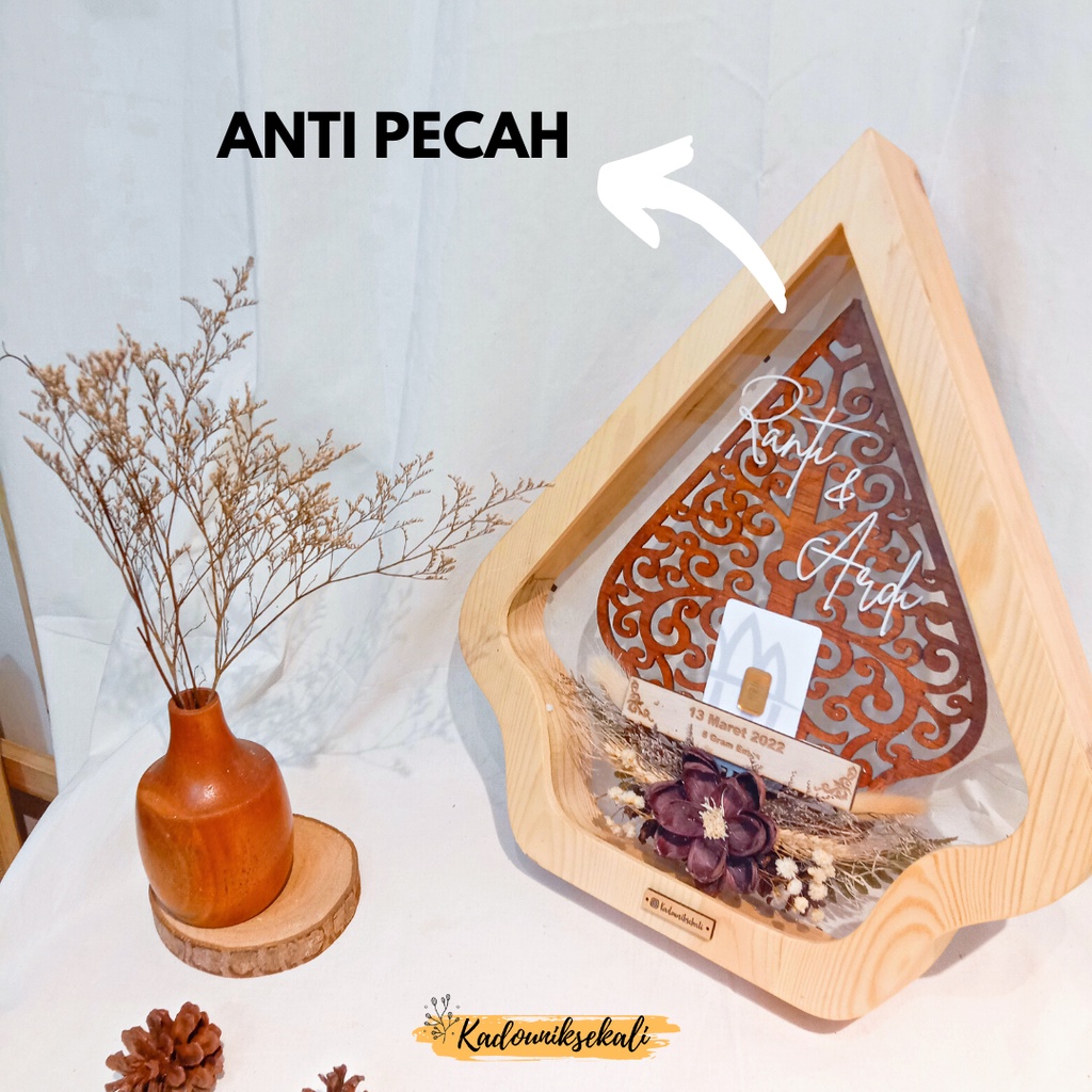 MAHAR GUNUNGAN ANTI PECAH MURAH BINGKAI CUSTOM RUSTIC / FIGURA PIGURA MASKAWIN SESERAHAN