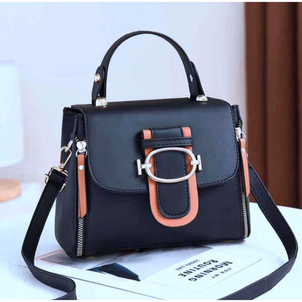 BJ212023 - BLACK/BROWN/GREEN/PINK/RED - TAS SLEMPANG JINJING TOTEBAG HANDBAG TAS WANITA FASHION IMPORT MODIS ELEGAN TERMURAH TERLARIS TERBARU JT12023 BAGSTORE JAKARTA TAS BATAM