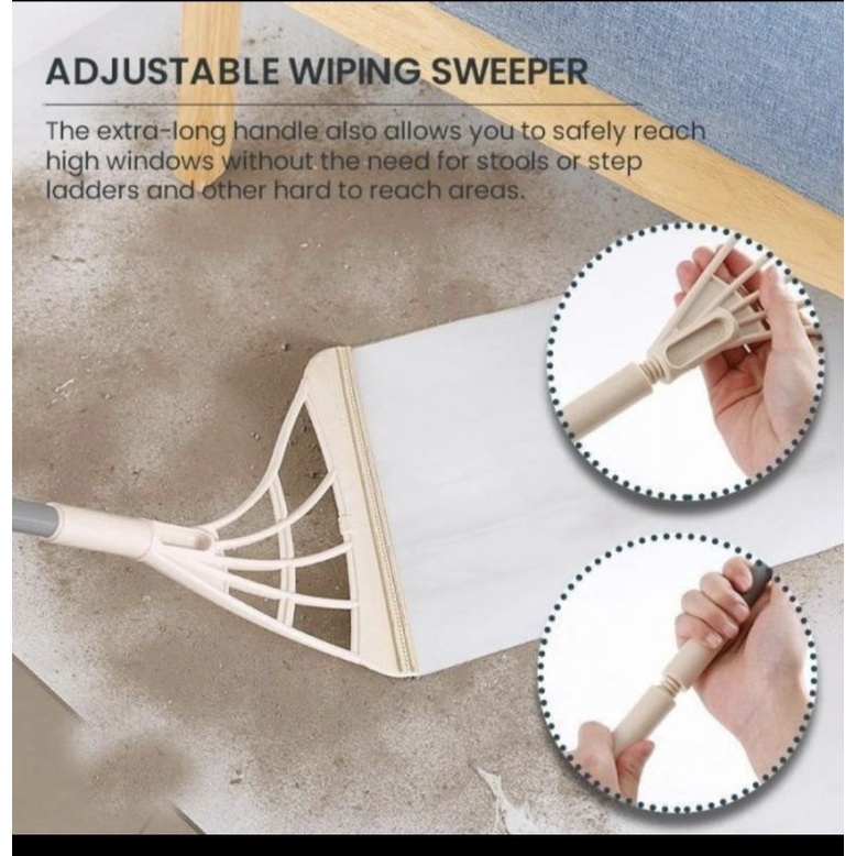 Sapu Ajaib Magic Broom Multifungsi Adjustable Sapu Pel Wiper Lantai Pembersih Debu