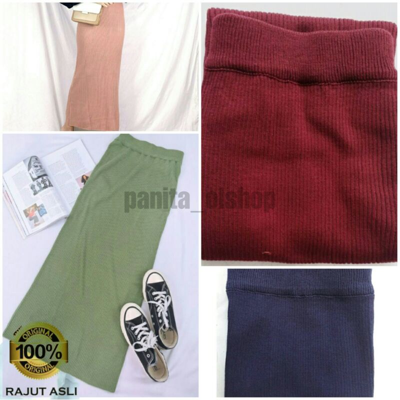 ROK RAJUT PANJANG-ROK SPAN RAJUT PREMIUM-ROK SPAN-ROK SPAN KNIT-SPAN RAJUT-ROK SPAN RAJUT KNIT PREMI