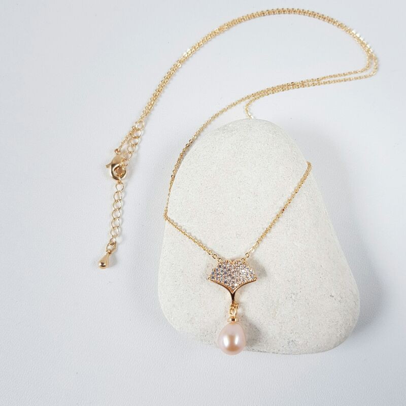 Kalung Mutiara Air Tawar Asli dari Lombok Rhodium Plating 11