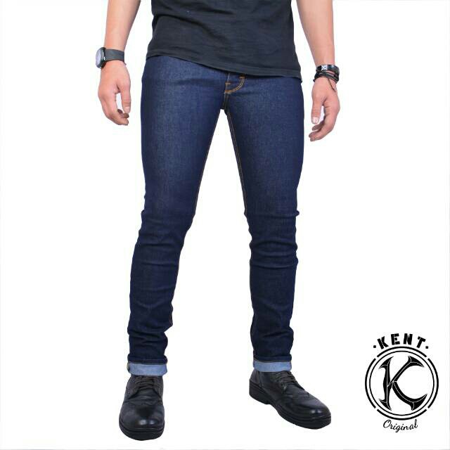  COD Celana  Panjang  Jeans  Original Kent Navy Pria  