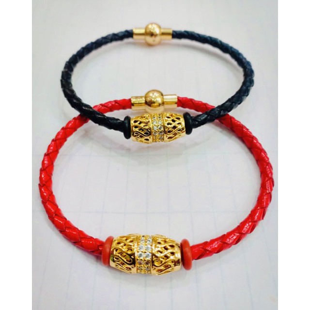 Gelang tangan wanita / xuping / yaxiya / lapis emas / gelang rajut kulit