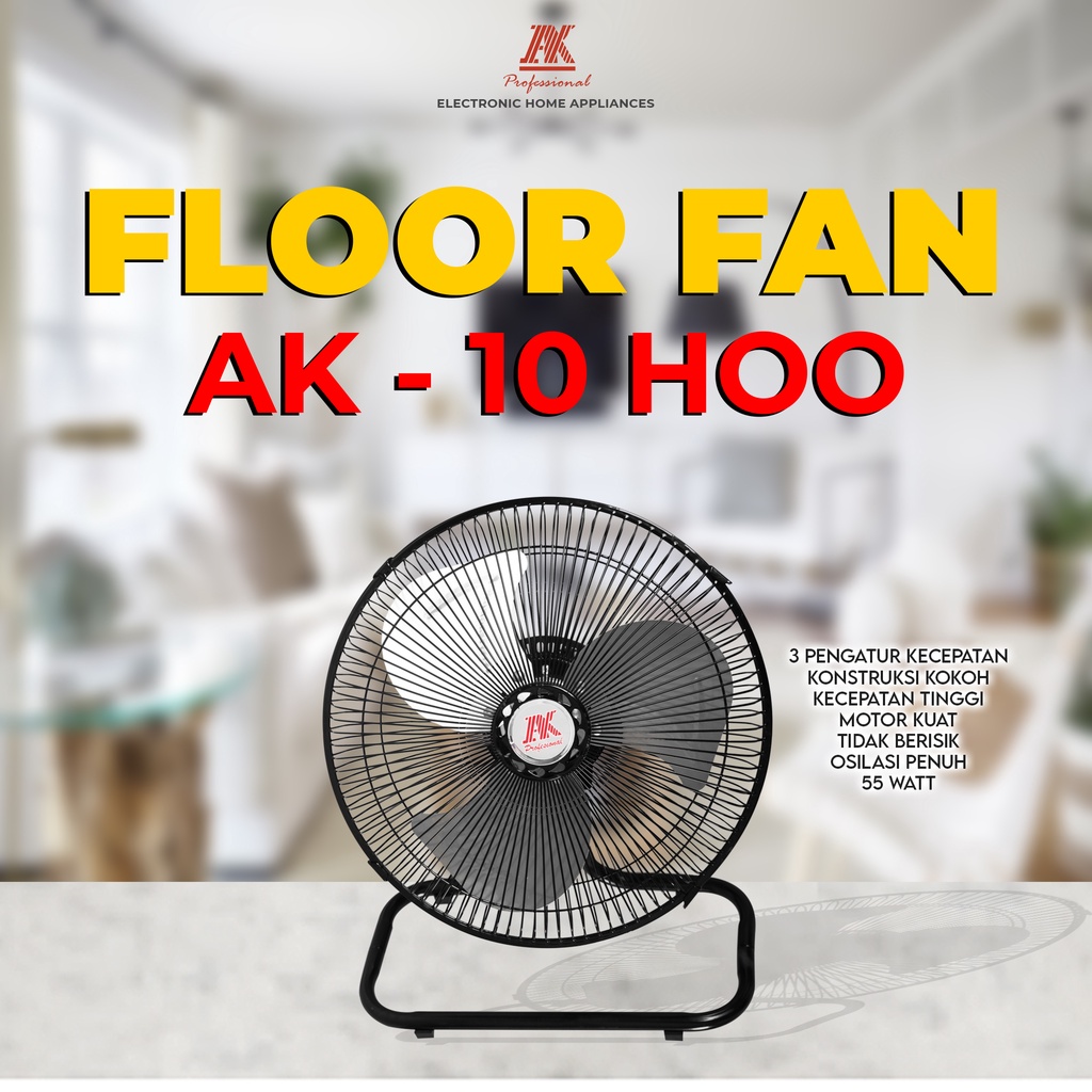 AK- Kipas Besi Meja Floor Fan AK 10 HOO MURAH BANGET / GARANSI RESMI