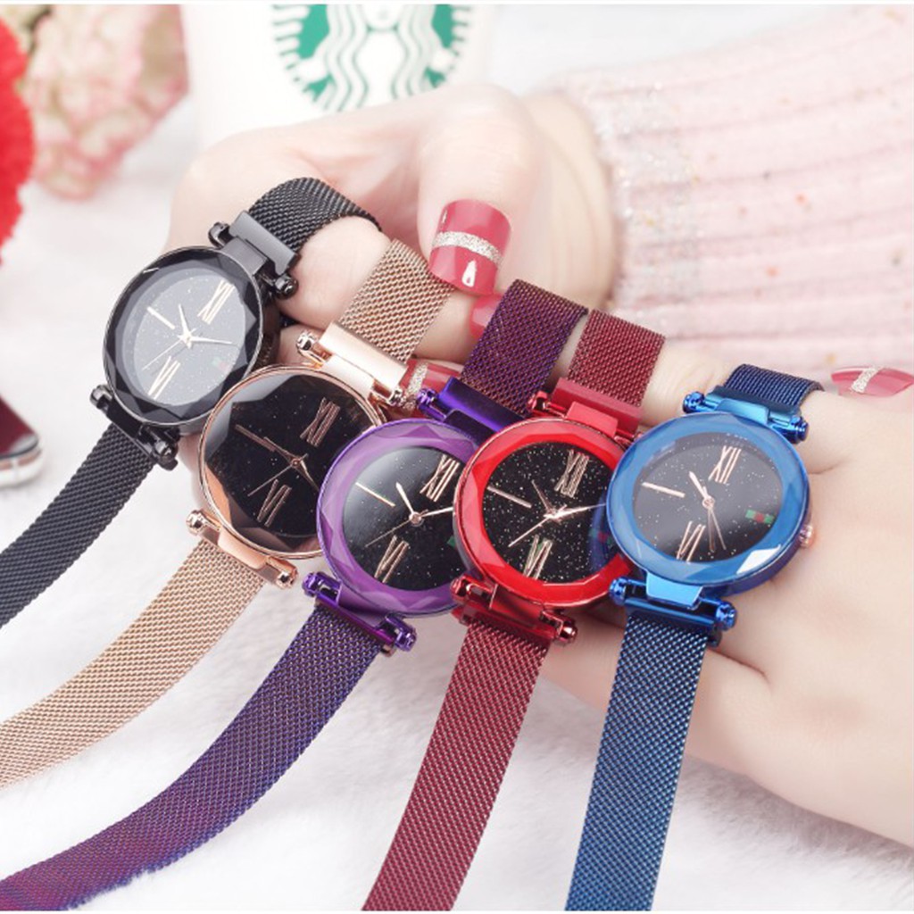 [✅COD] Jam Tangan Rantai Magnet Analog Watch Aksesoris Fashion Korean Style Wanita Cewek Anti Air Murah Couple Original