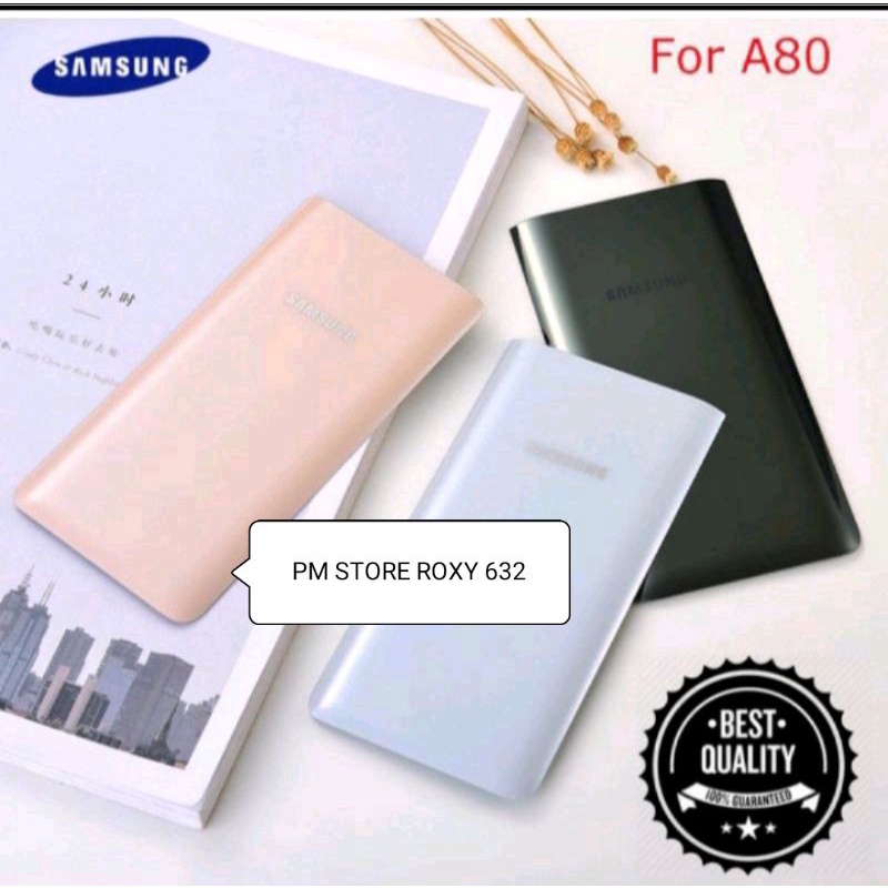 BACKDOOR SAMSUNG A80 TUTUP BATRE SAMSUNG A80- Gold &amp; Hitam &amp; Putih