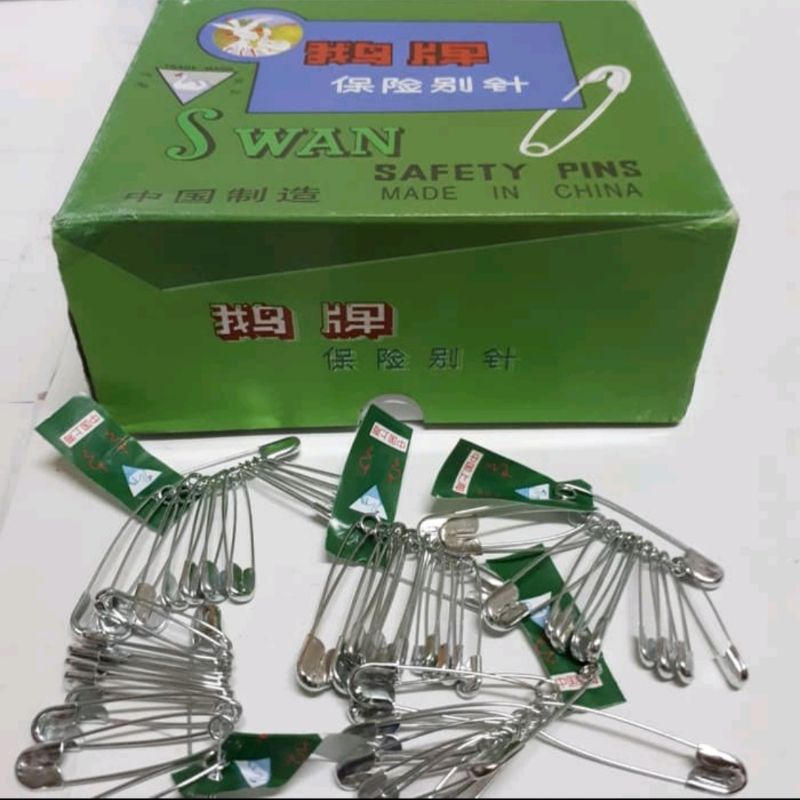 Peniti Swan Asli 1 renceng isi 12 pcs / safety pin hijab