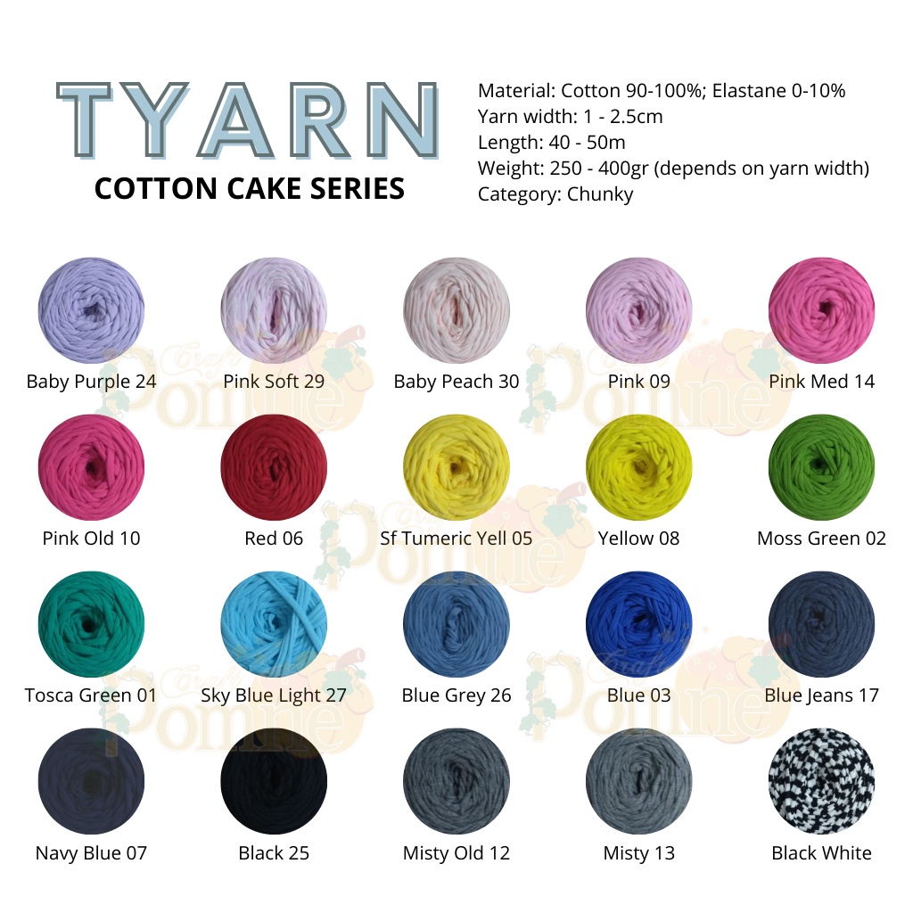 Tshirt Yarn - Benang Tyarn T-shirt yarn - Benang Rajut Kaos - Cotton Cake Series