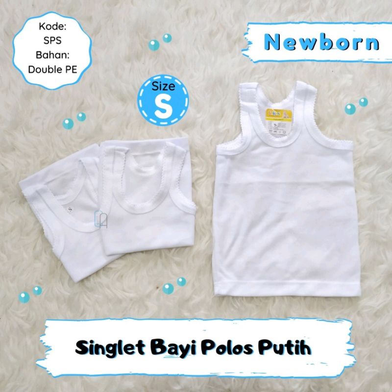 Singlet bayi polos putih / Kaos dalam bayi polos putih SNI