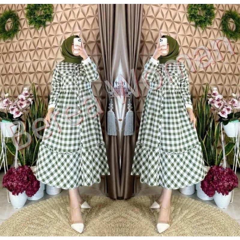 LONG TUNIK KOTAK KATUN IMPORT PREMIUM BY BEREA WOMEN