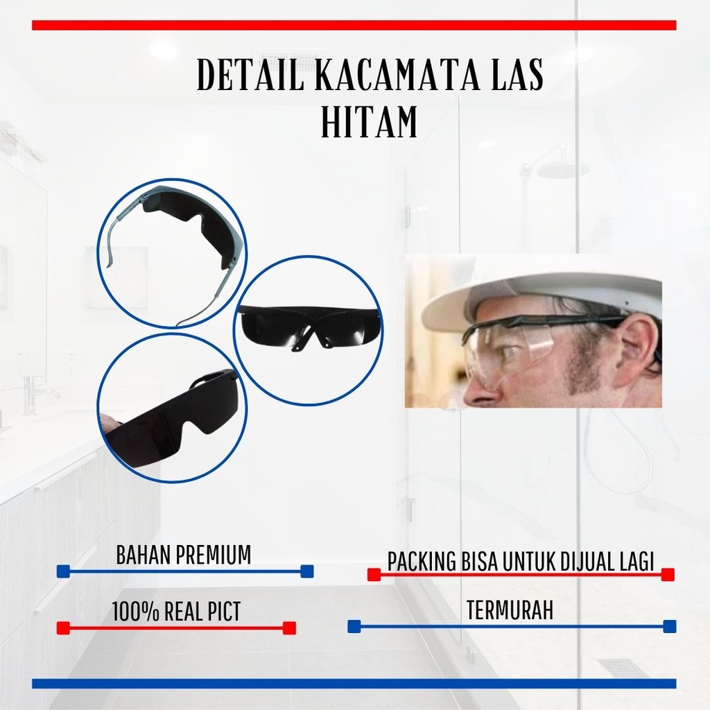 KACAMATA LAS HITAM / PELINDUNG MATA / SAFETY GLASSES